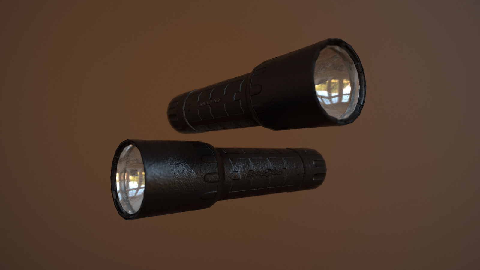 Surefire G2 Nitrolon tactical flashlight.
Polygon count - 688
Texture resolution - 2k+512