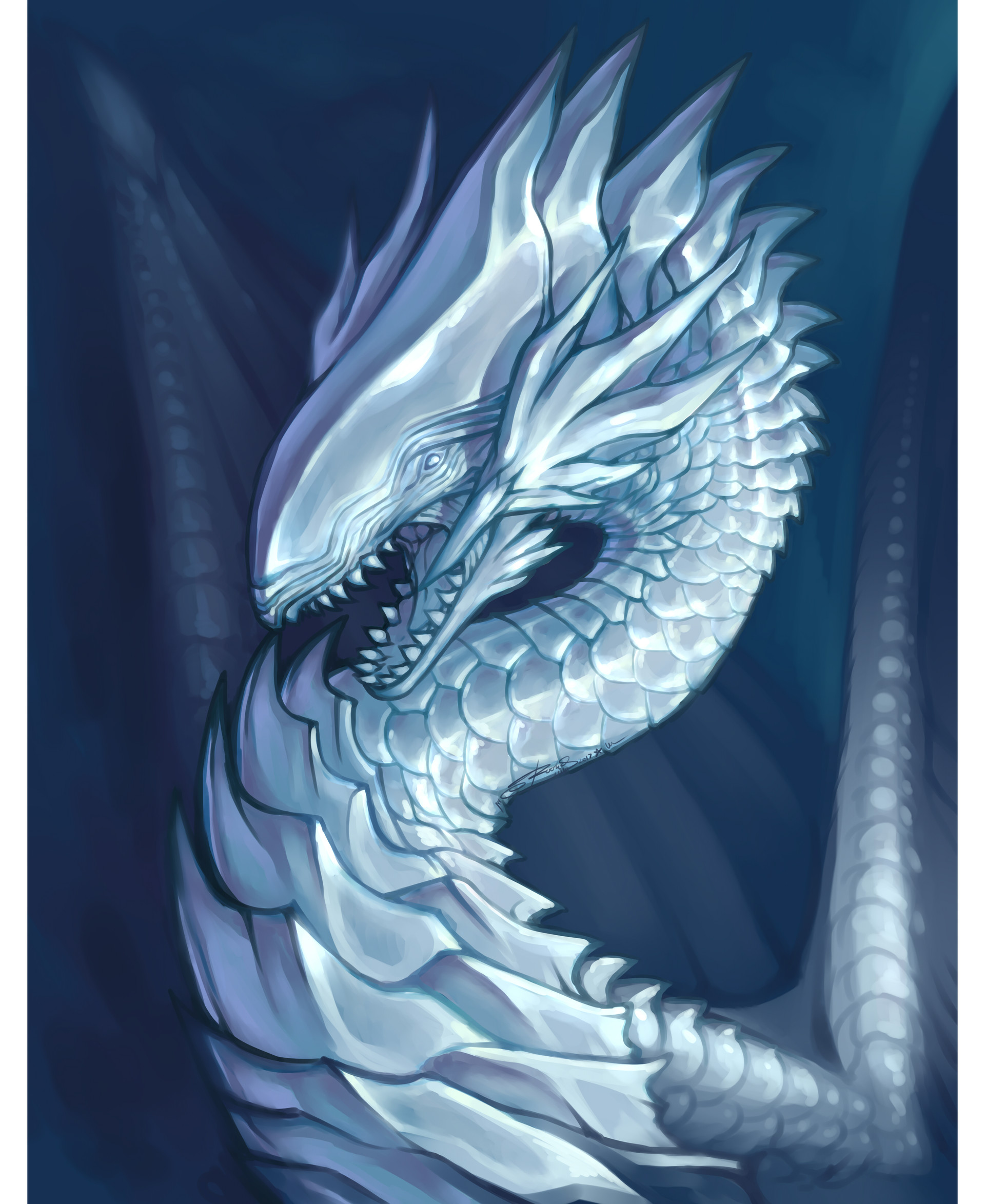 Blue Eyes White Dragon Artwork