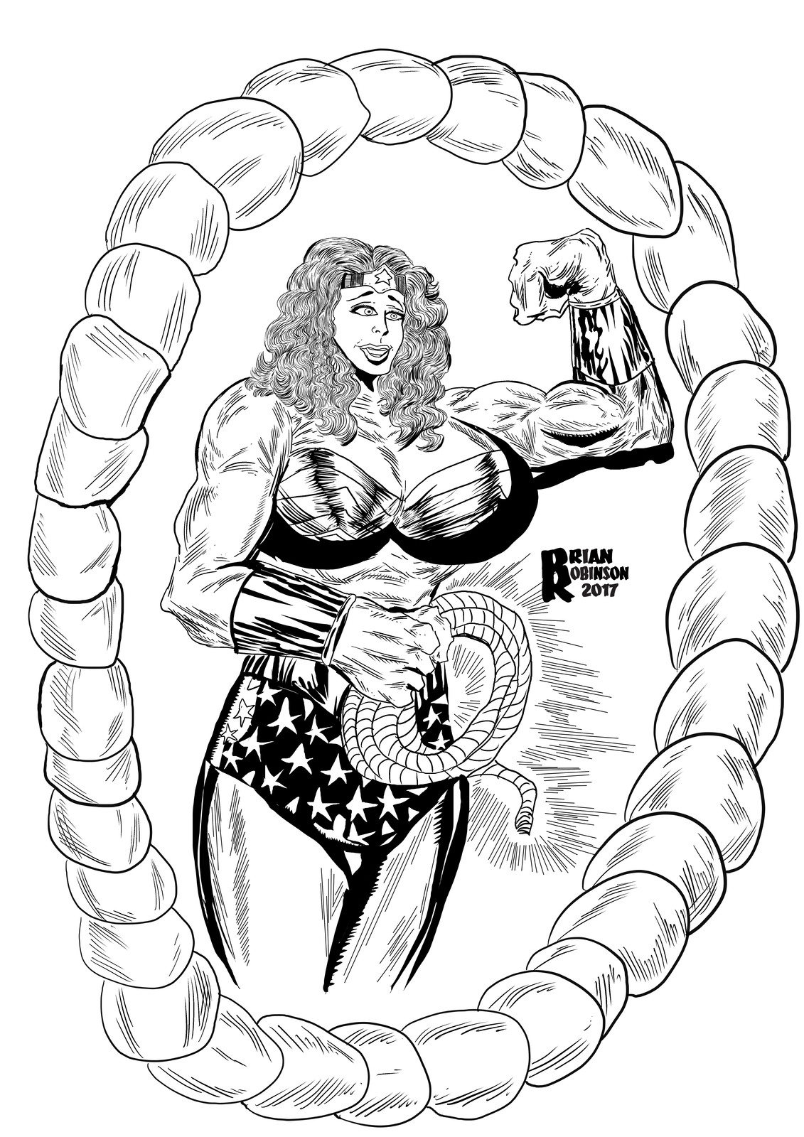 Wonder Woman drawing sketch by Brian Robinson