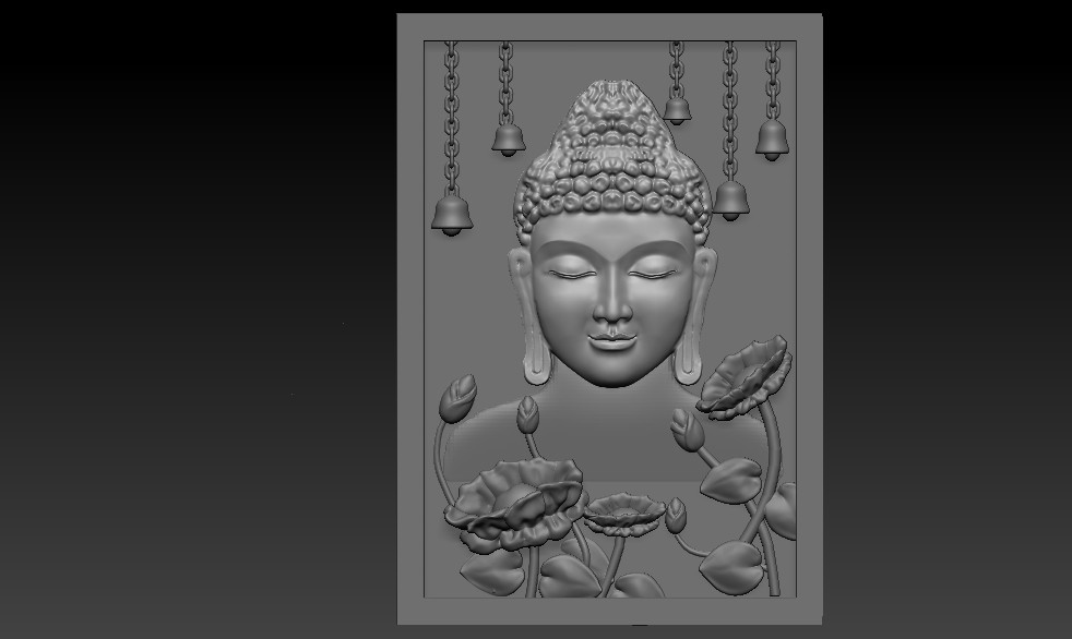 Vicky Kapure 2 5 D Buddha 3d Model For Cnc And 3d Printing
