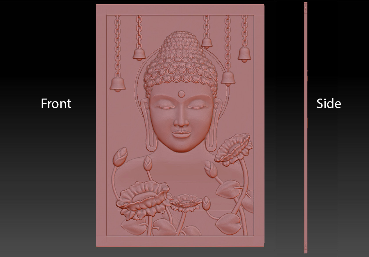 Vicky Kapure 2 5 D Buddha 3d Model For Cnc And 3d Printing