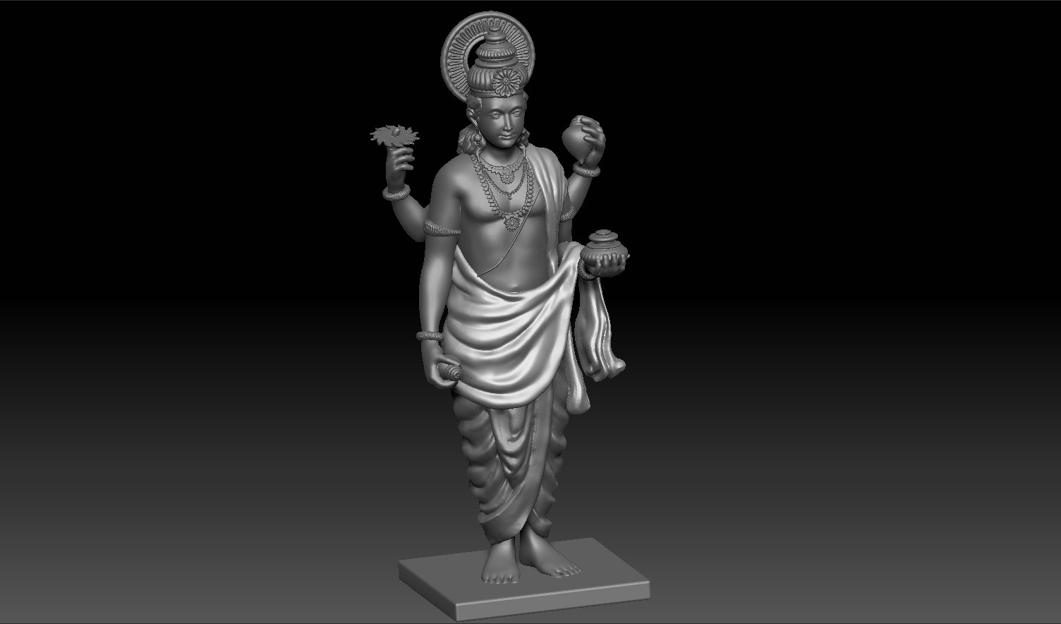 Artstation Dhanvantari God Of Ayurvedas 3d Printable Model