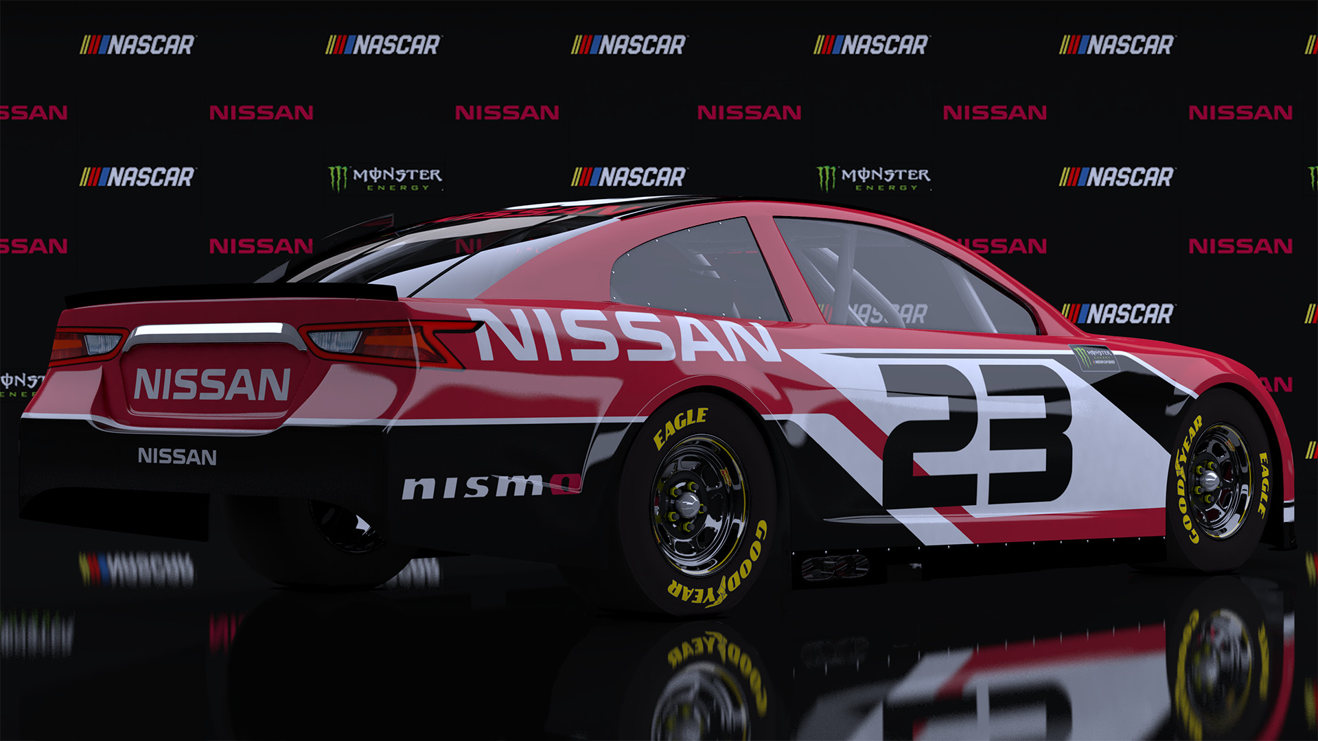 Artstation Nascar Cup Series Nissan Maxima Brandon Murphy 23 Rear W Backdrop