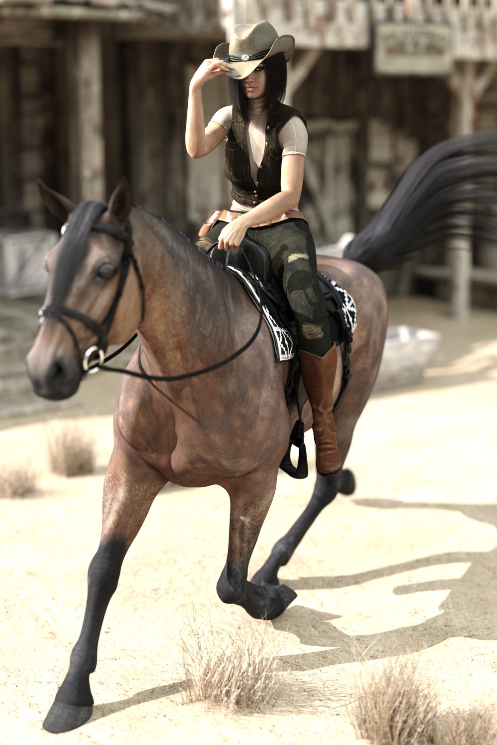 Riding Cowgirl