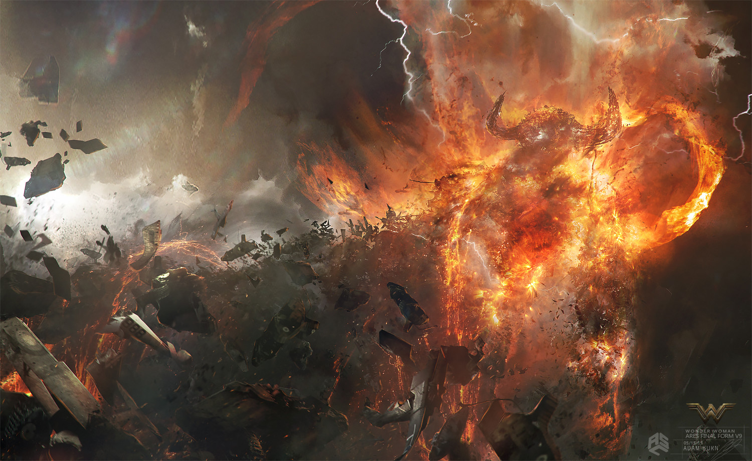 The final version of this form, inspired by solar flares he would have huge arcs of fire erupting off his body.