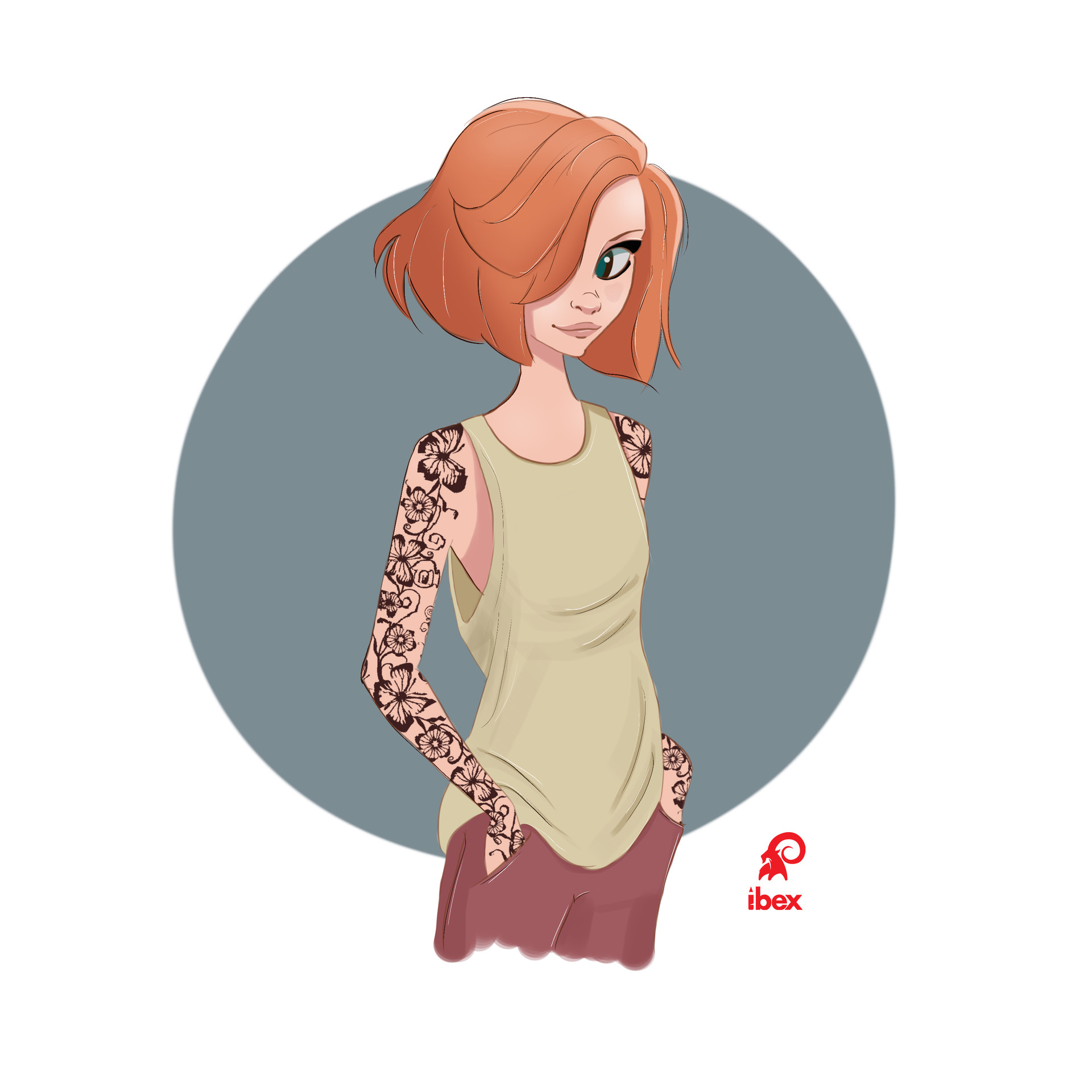 artstation red girl ibex fx
