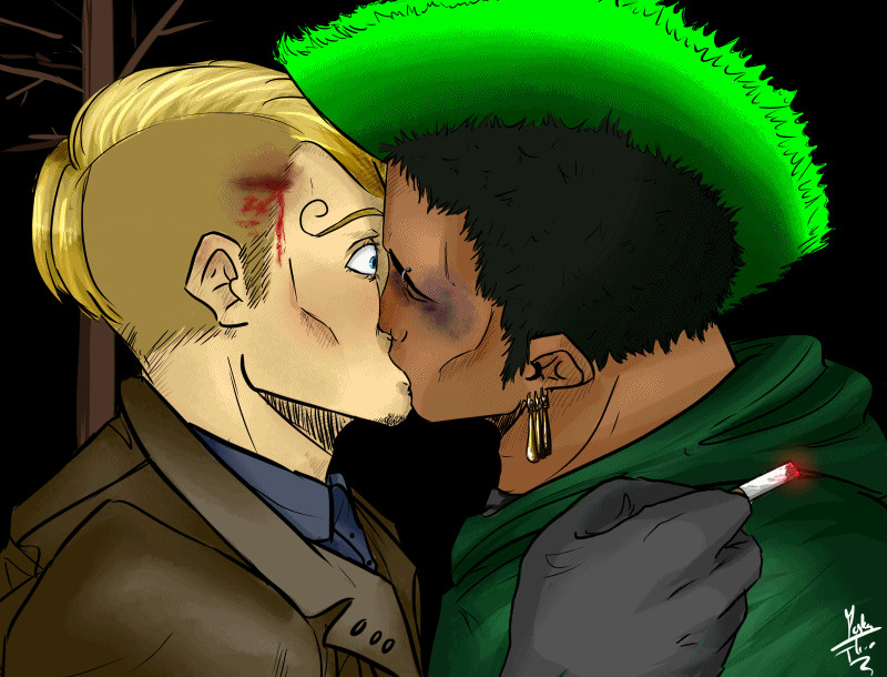 sanji and zoro kiss