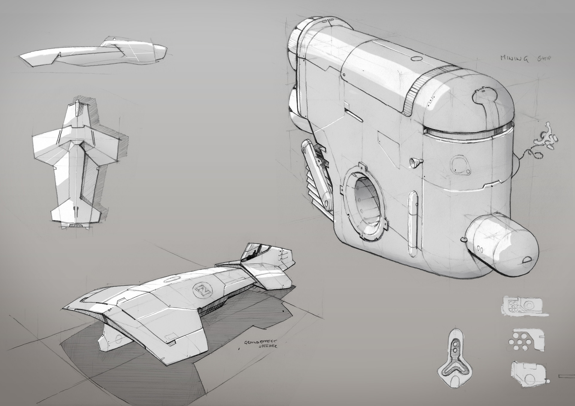 ArtStation - Concept Sketches on simple shapes