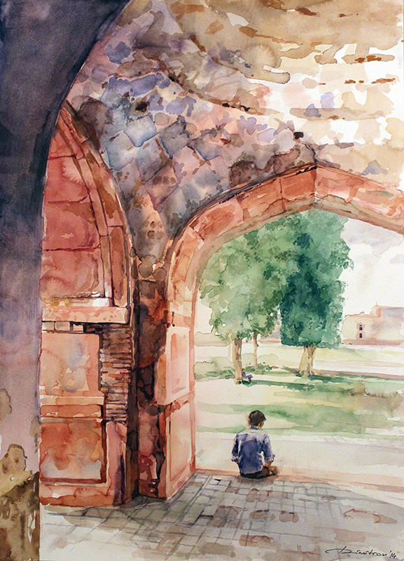 Jahangirs tomb - watercolor (35x50cm)