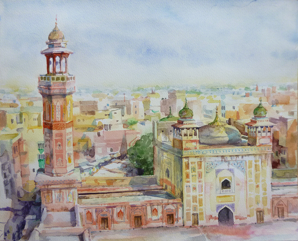 Wazir Khan Mosque  - watercolor (21x29.7cm)
