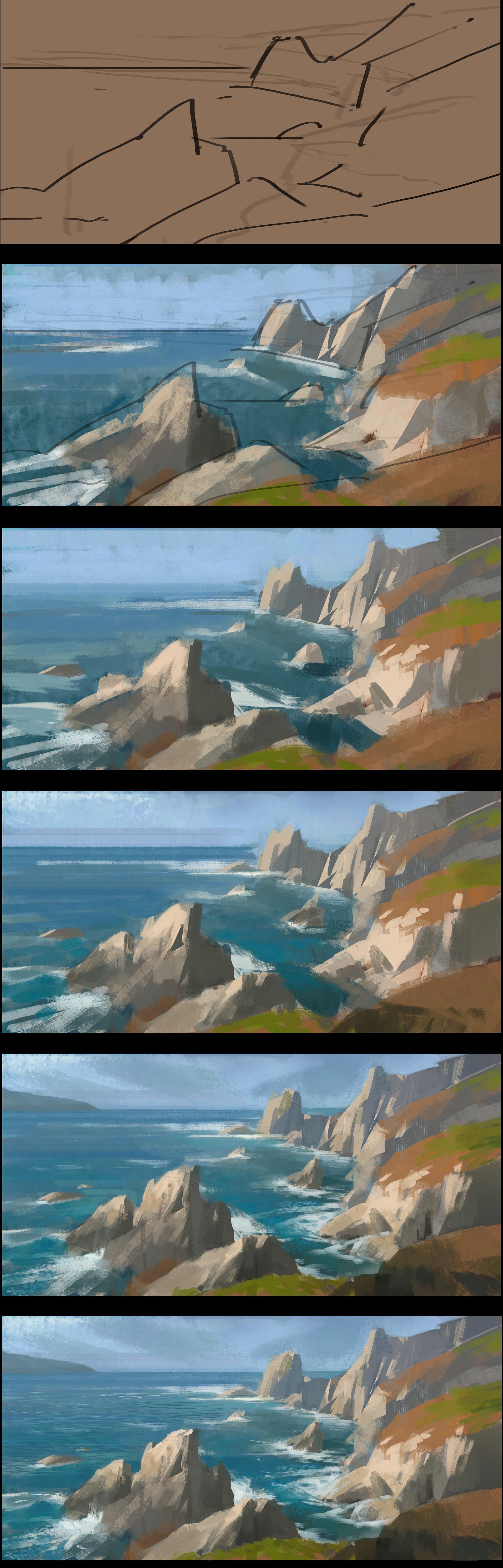 Artstation Three Landscape Paintings And Process Share Dawnpu