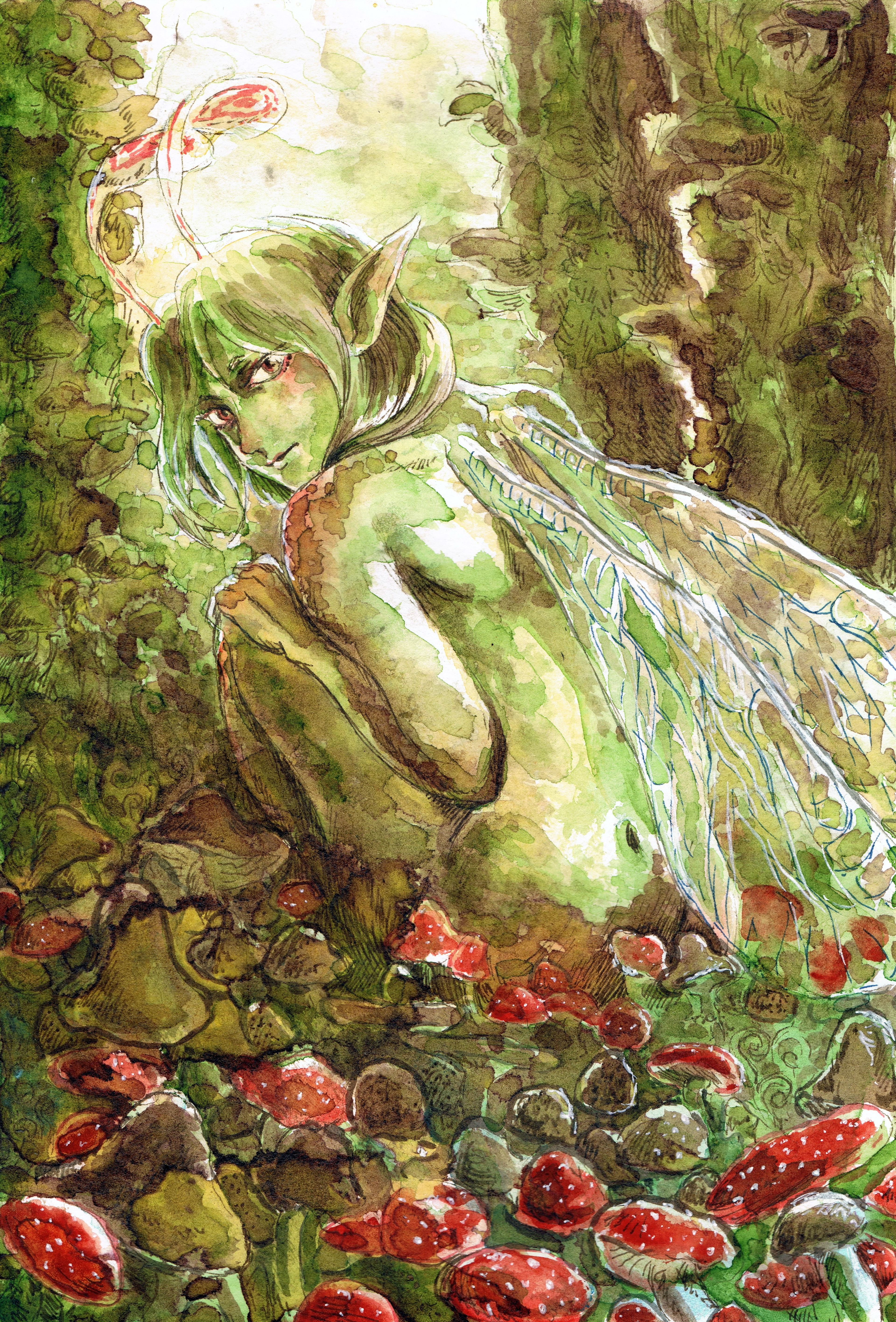 The best thing I did all Inktober. Ink, ink wash and watercolour.