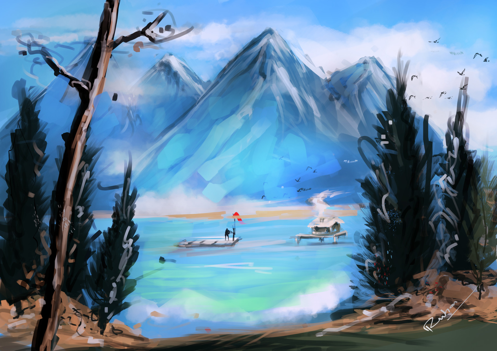 Artstation Landscape Speed Painting Rubasteeward M