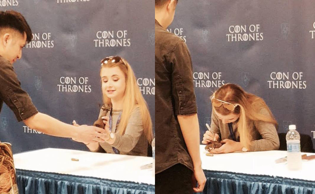 The piece was then signed by Kerry Ingram at Con of Thrones