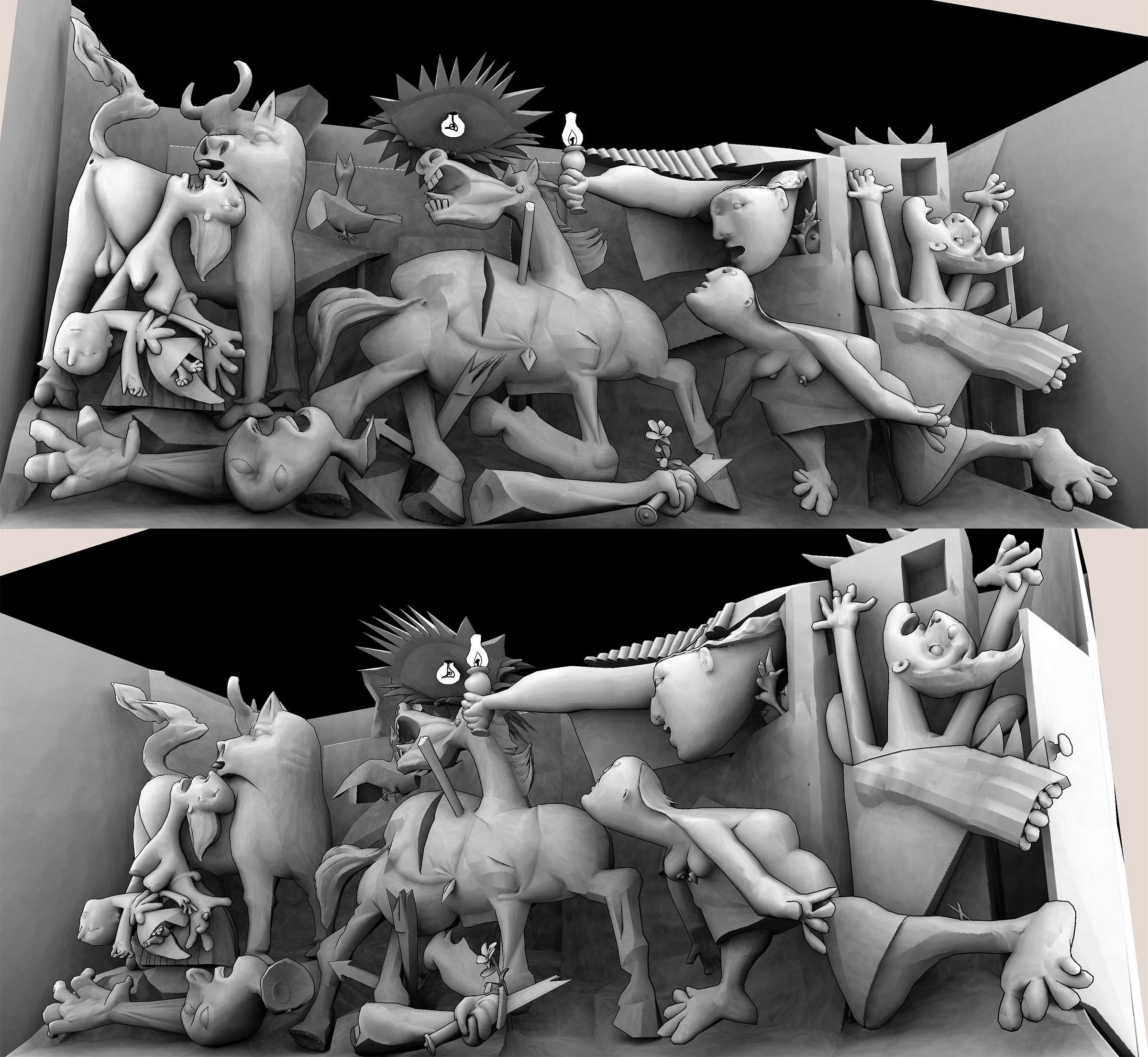 WIP Guernica 3D with baked Ambient Occlusion.