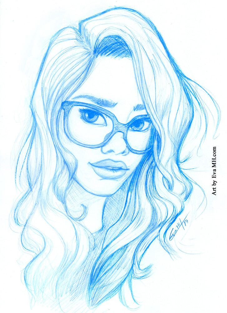 Girl with glasses sketch