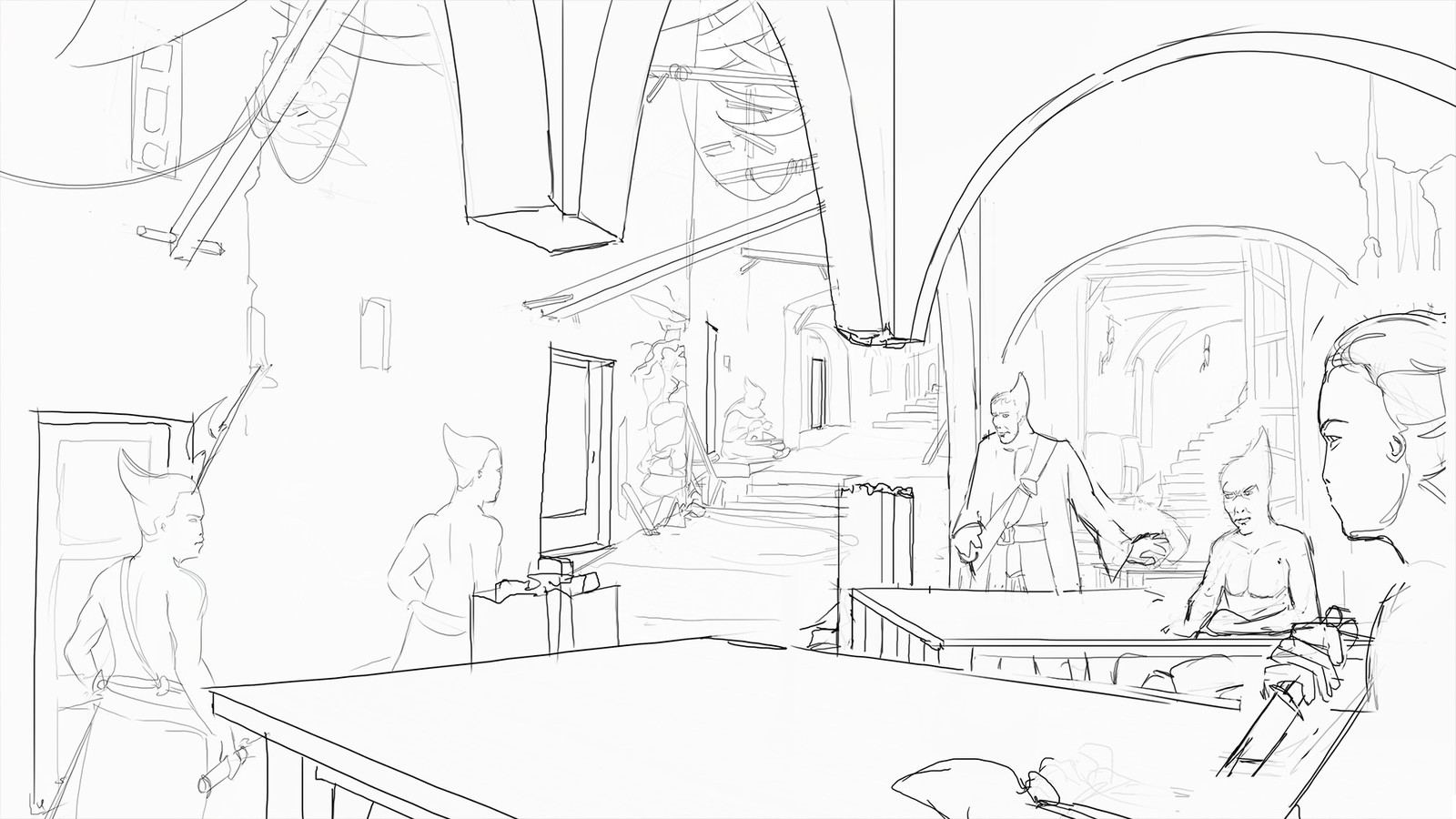 Fleshed out idea. Wanted to show the state of the environment a bit more, and less focus on interior. 