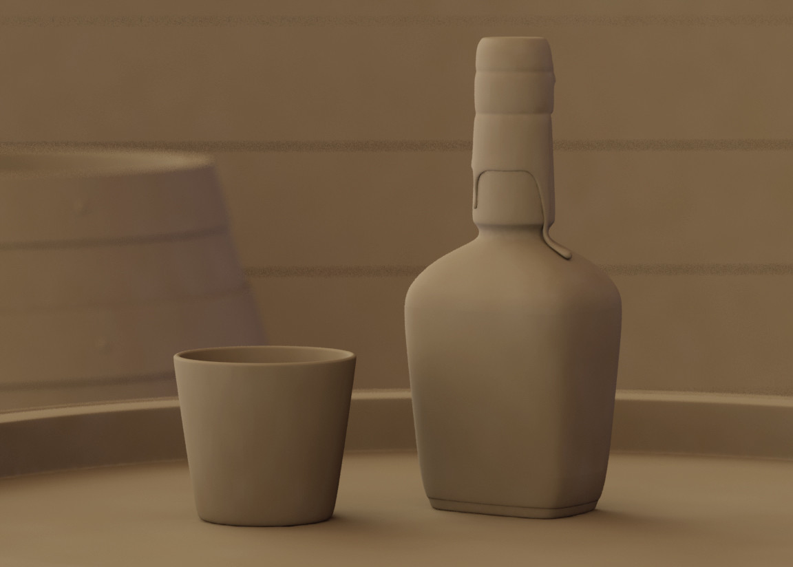 Shaded material. Interior designers call this stage one - "Clay"