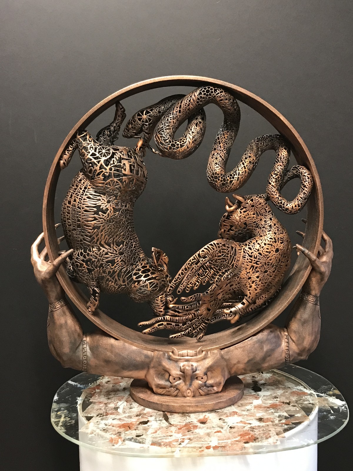 Bronze plated 3D print back