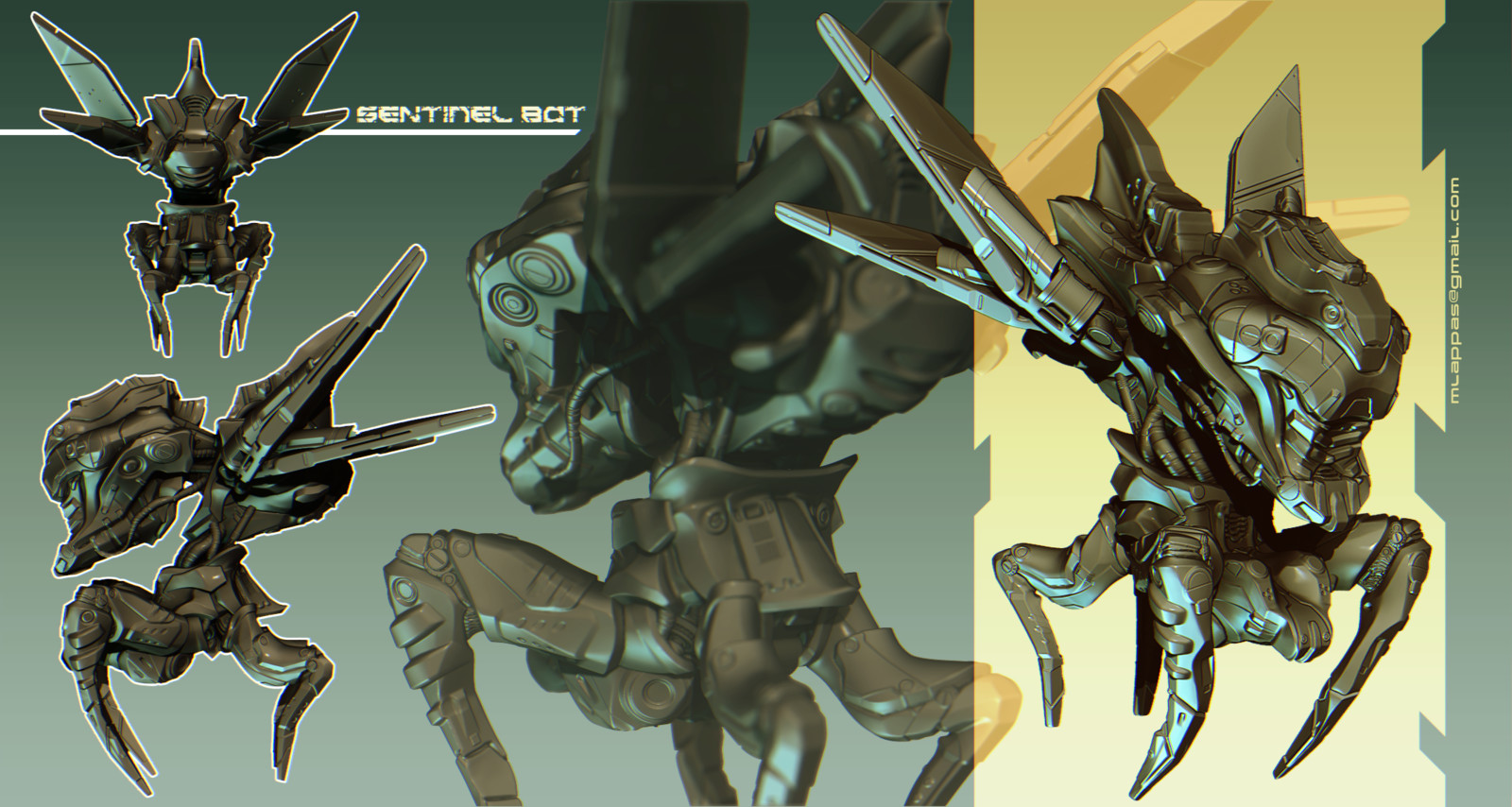 Sentinel Bot 3D concept 
