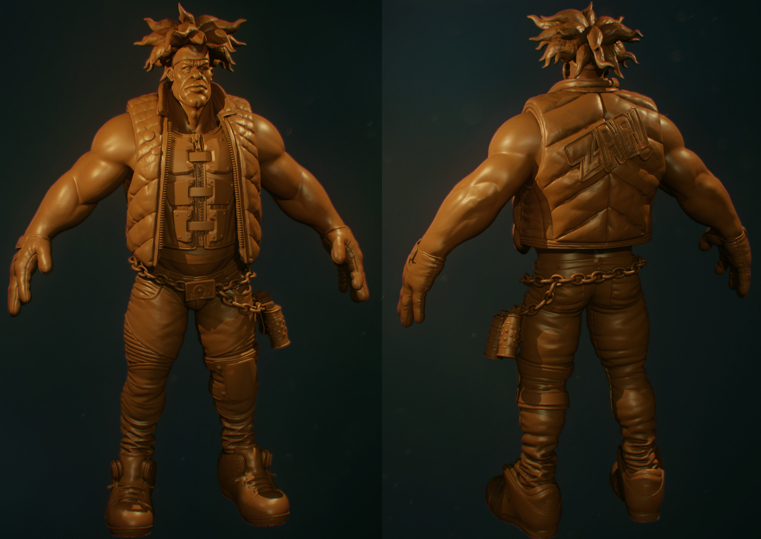 Rendering the sculpt in Marmoset Toolbag 3 - I find this gives me a bette ridea of what the final product will look like.