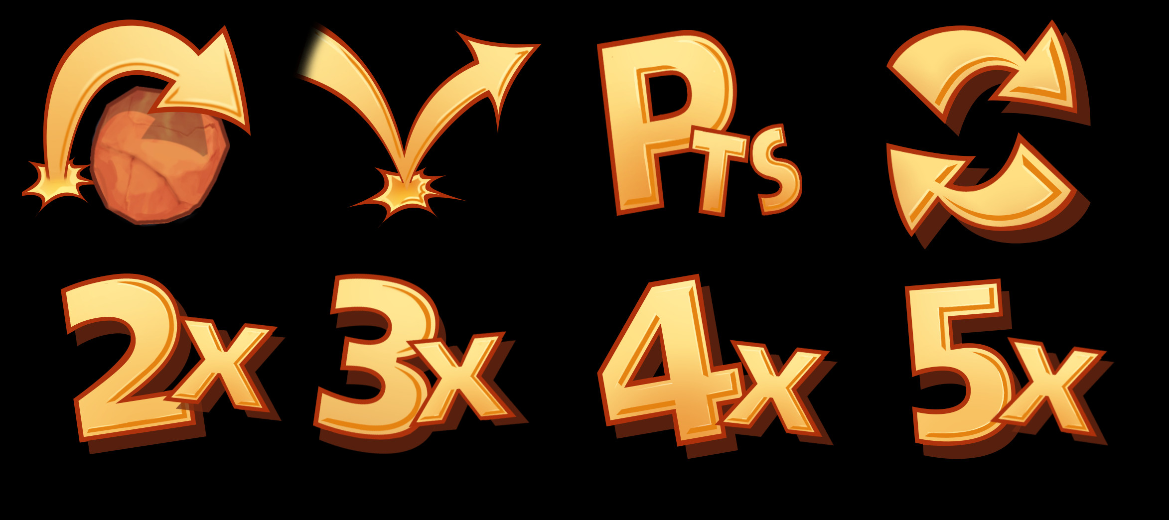 Flat/stylized icons for certain uses in Looney Tunes Dash
