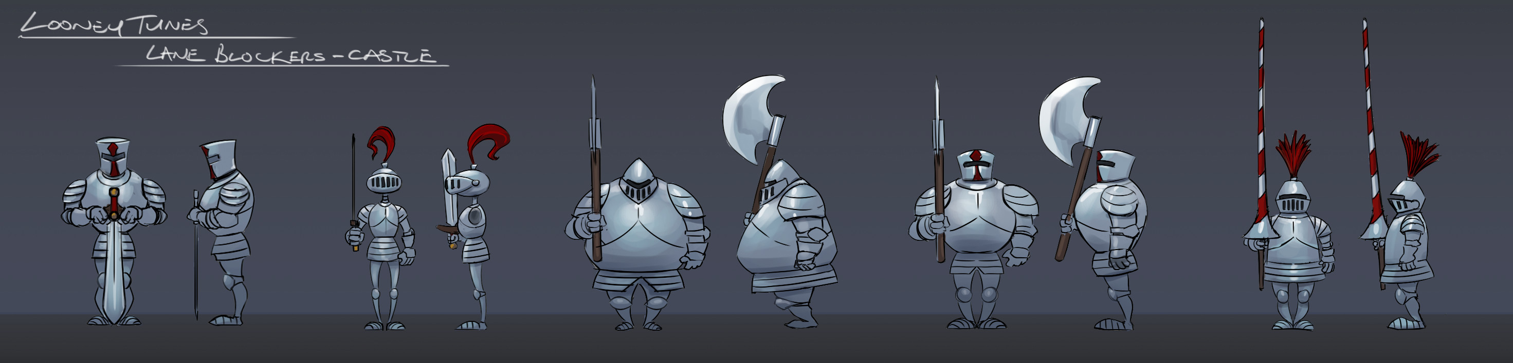 'Looney Tuney' knights for the scary castle level