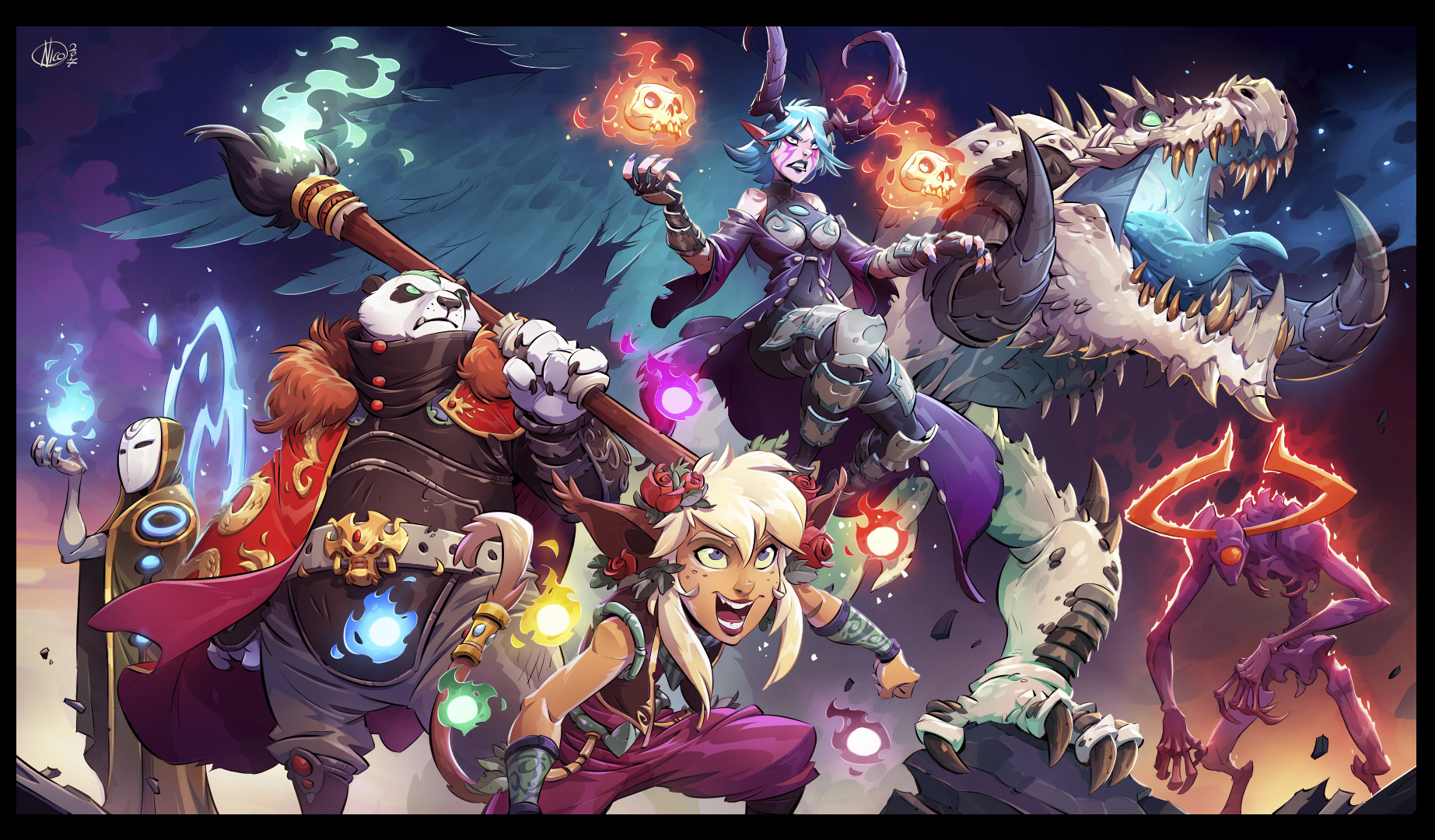 Artstation Keyart Duelyst Unearthed Prophecy Nicola Saviori