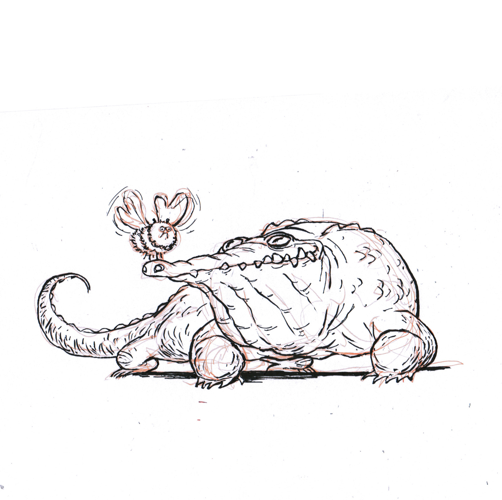 Gator and a bumble fly. 
#sketch #dailydoodle