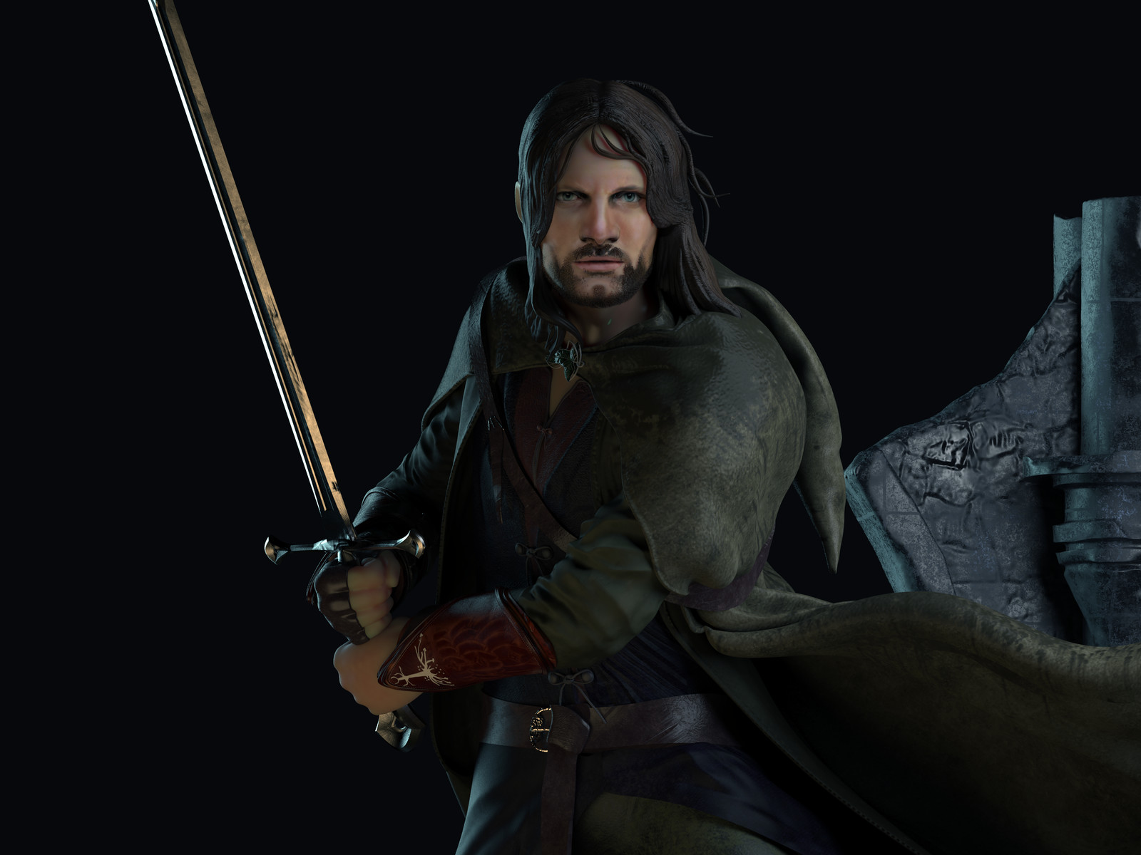 Aragorn 3d sculpt LOTR.