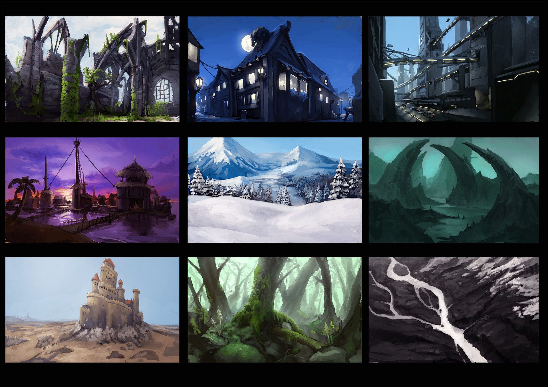 ArtStation - Random Environment sketches