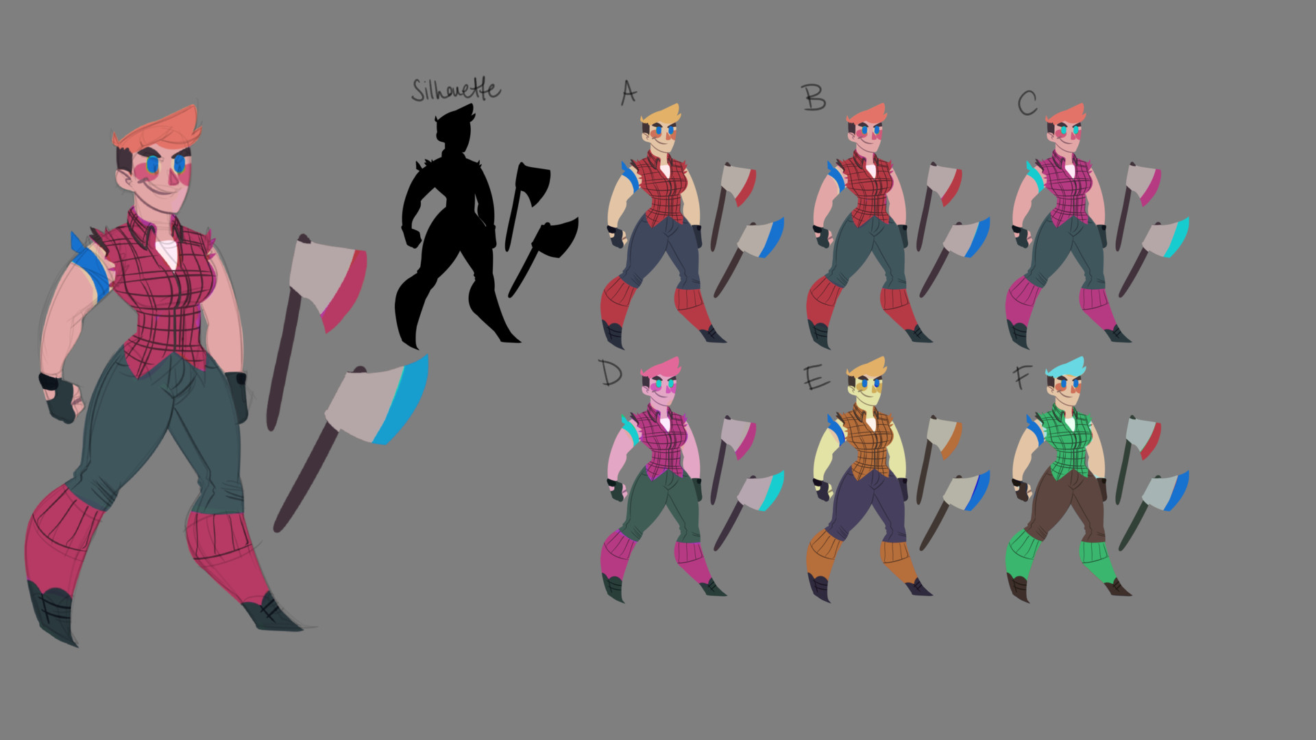 Artstation Lumberjack Fighting Game Concept Art Anika Smith