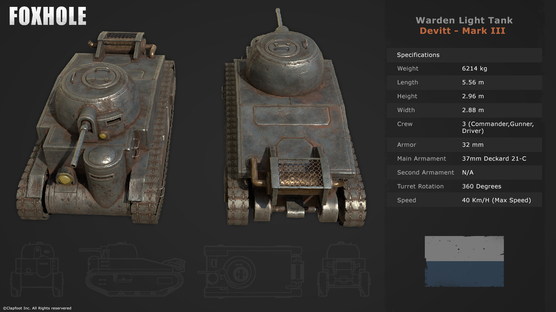 Adam Garib Foxhole Warden Light Tank Devitt Mark III
