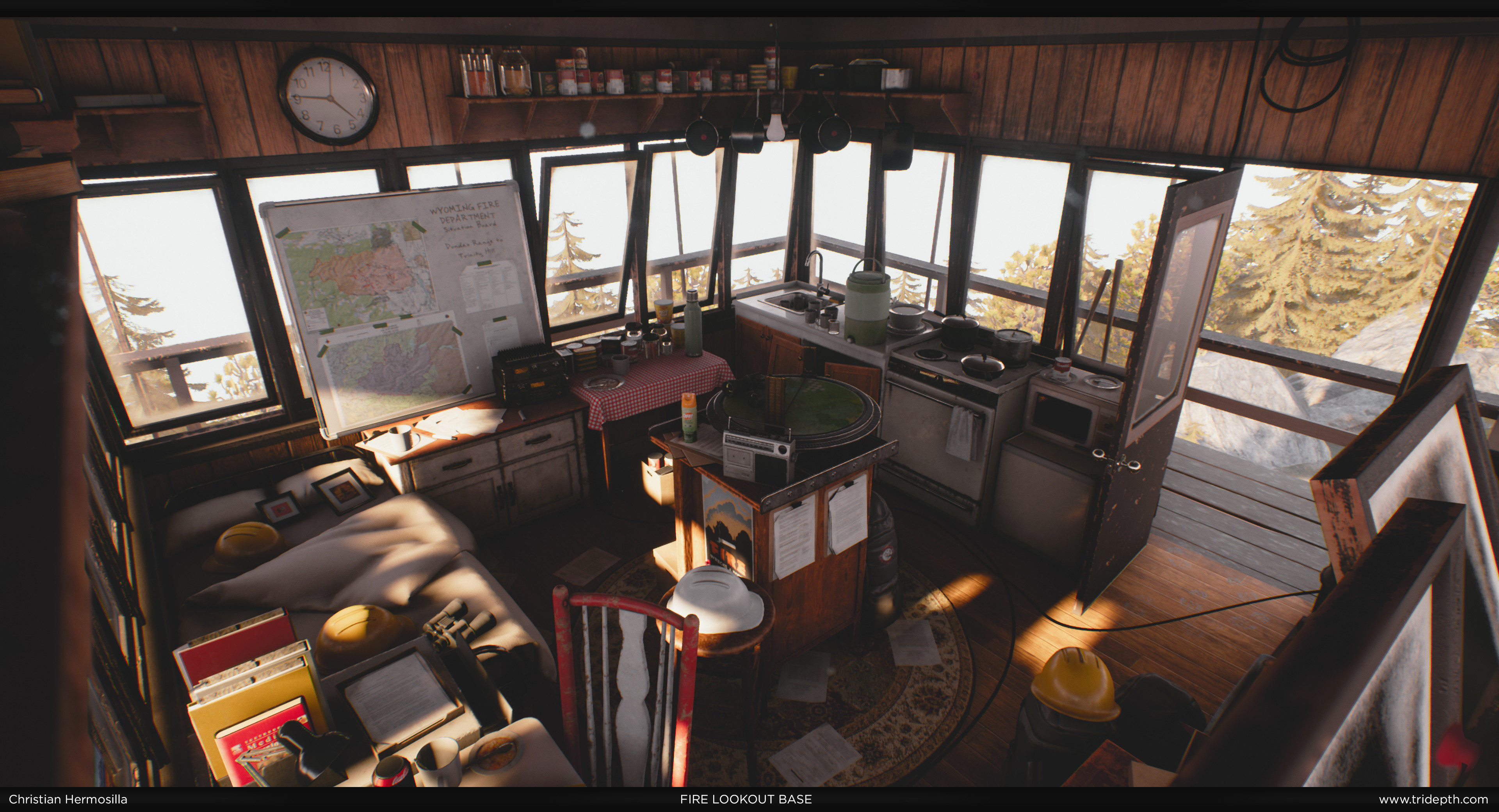 ArtStation - Fire Lookout [INTERIOR]