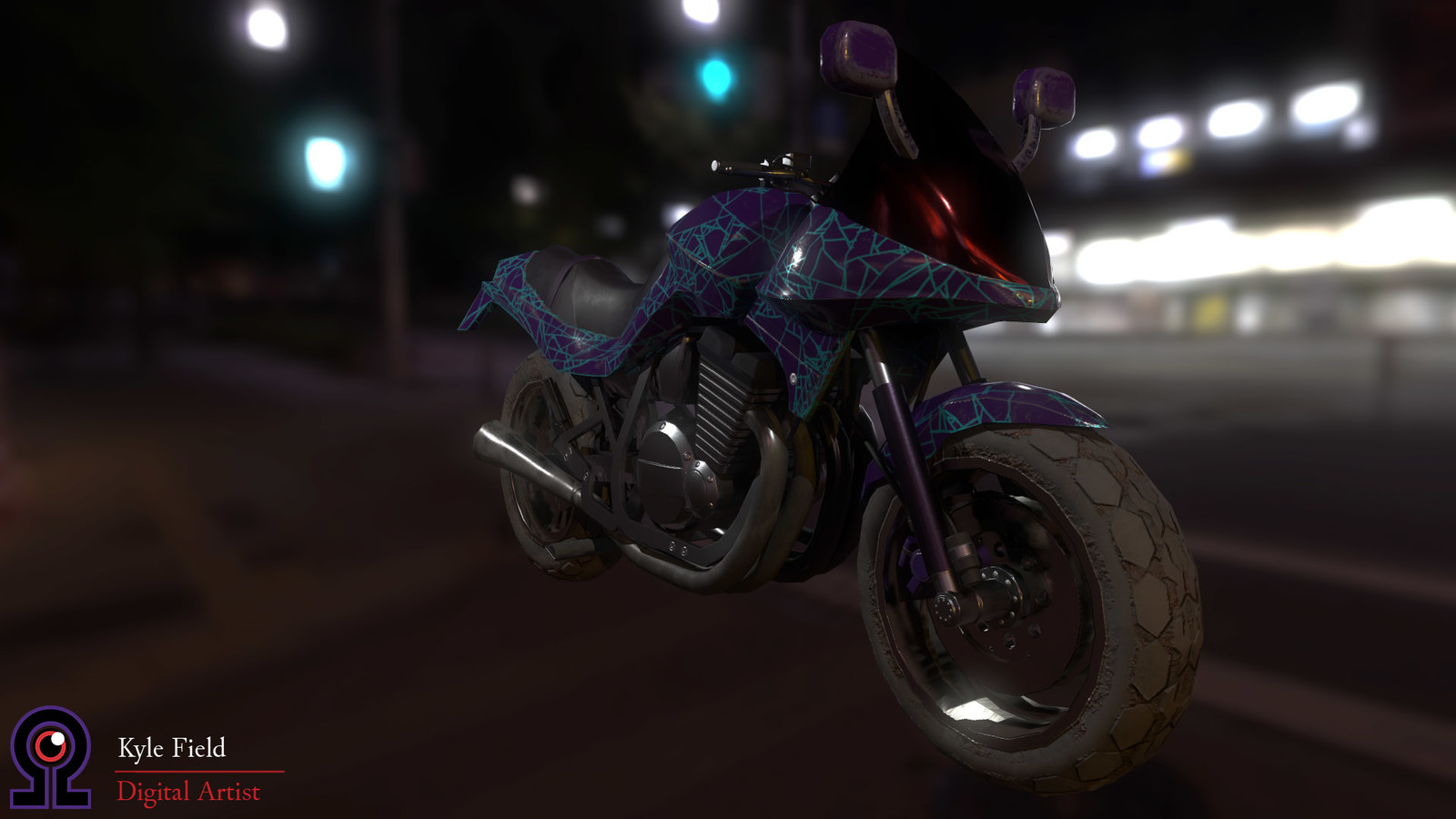 Motorcycle Render: Front Quarter View
