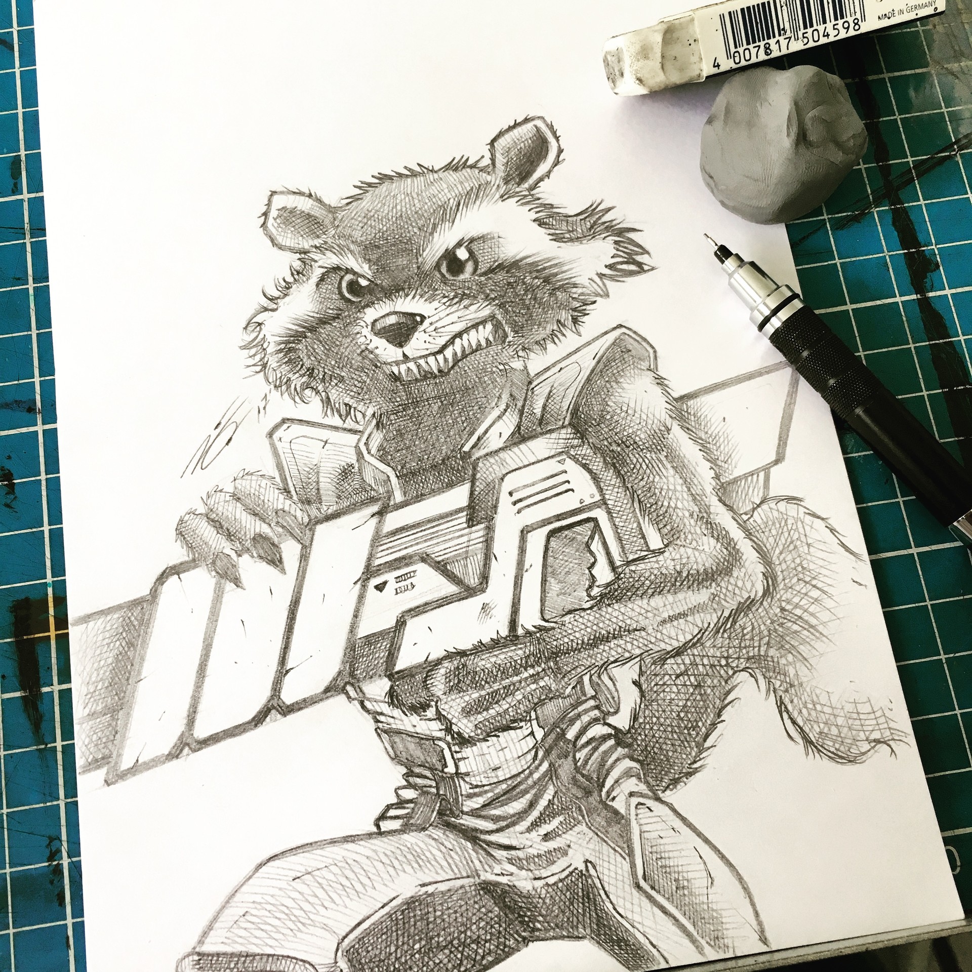 How to Draw Rocket Raccoon  Guardians of the Galaxy  YouTube