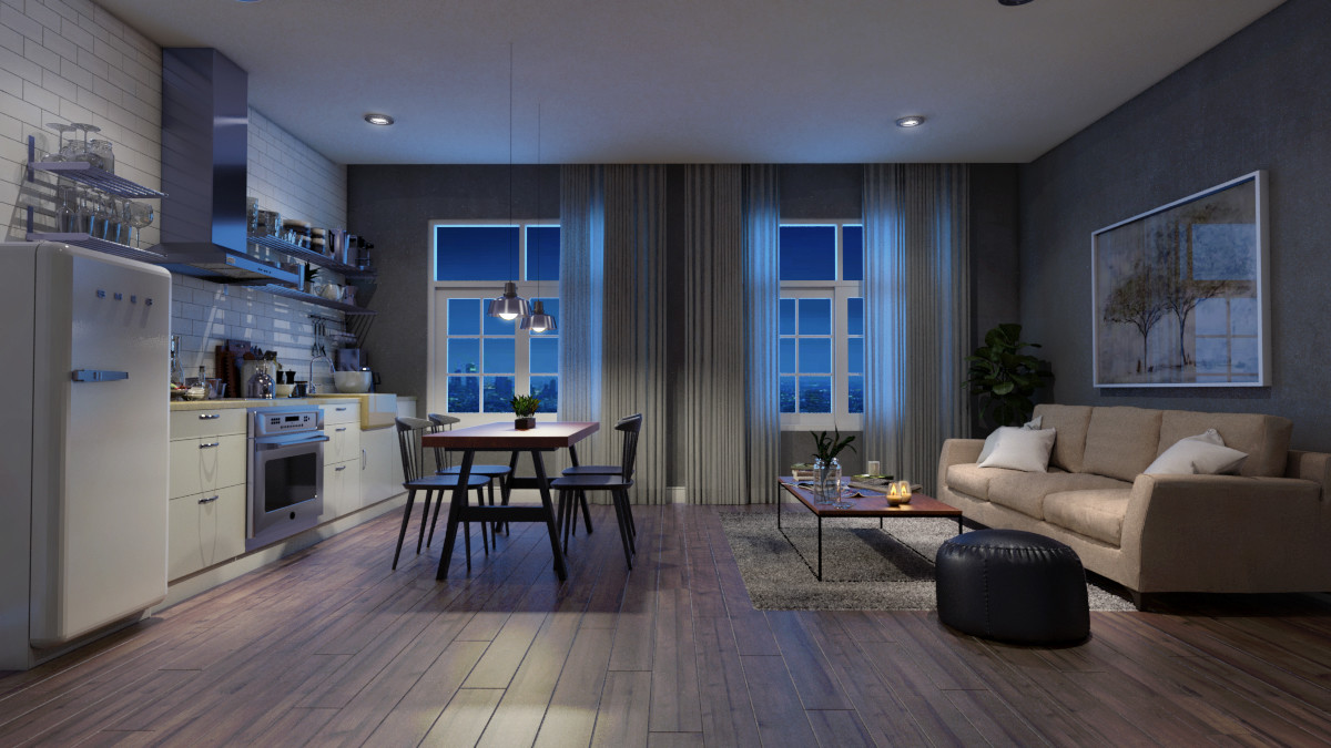 ArtStation Interior render night