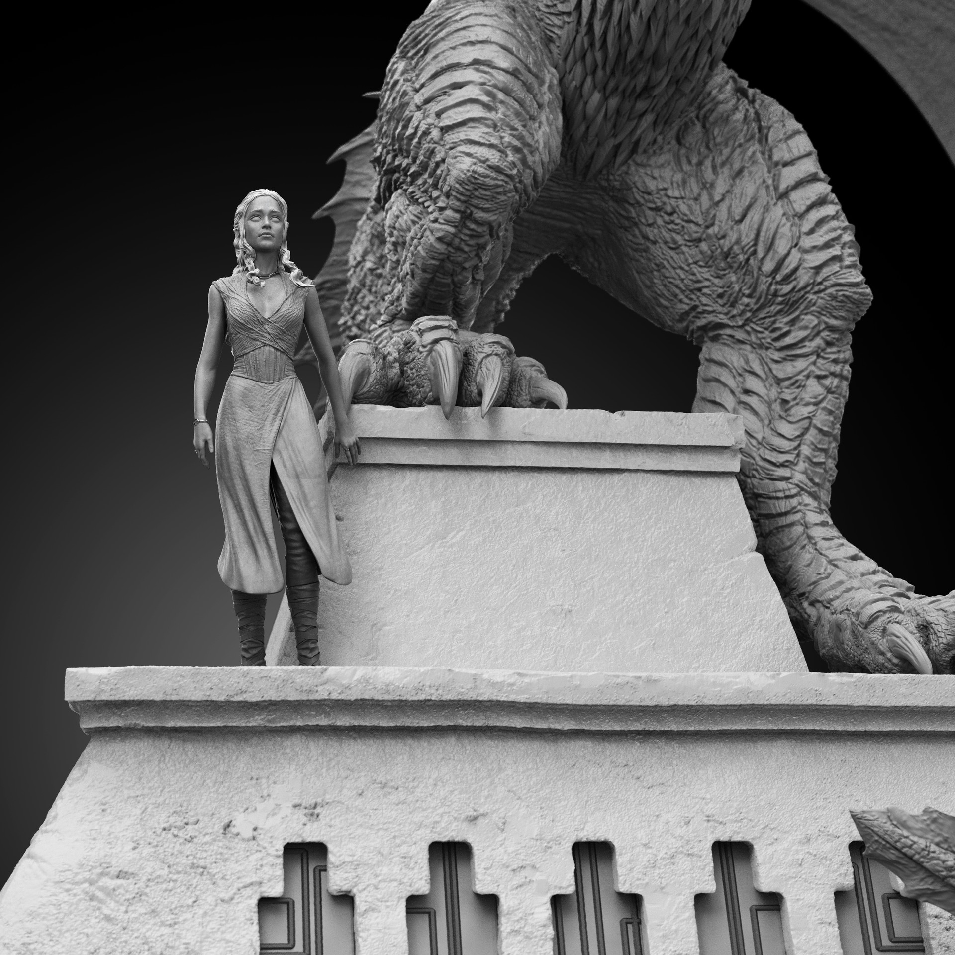 daenerys and drogon statue