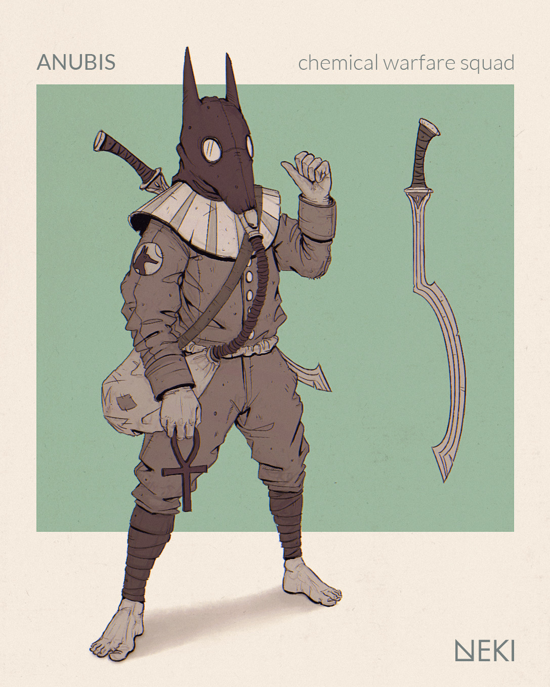 Ireneusz Paszkiewicz - Anubis as a Chemical Warfare Squad Unit, image size:1087x1359