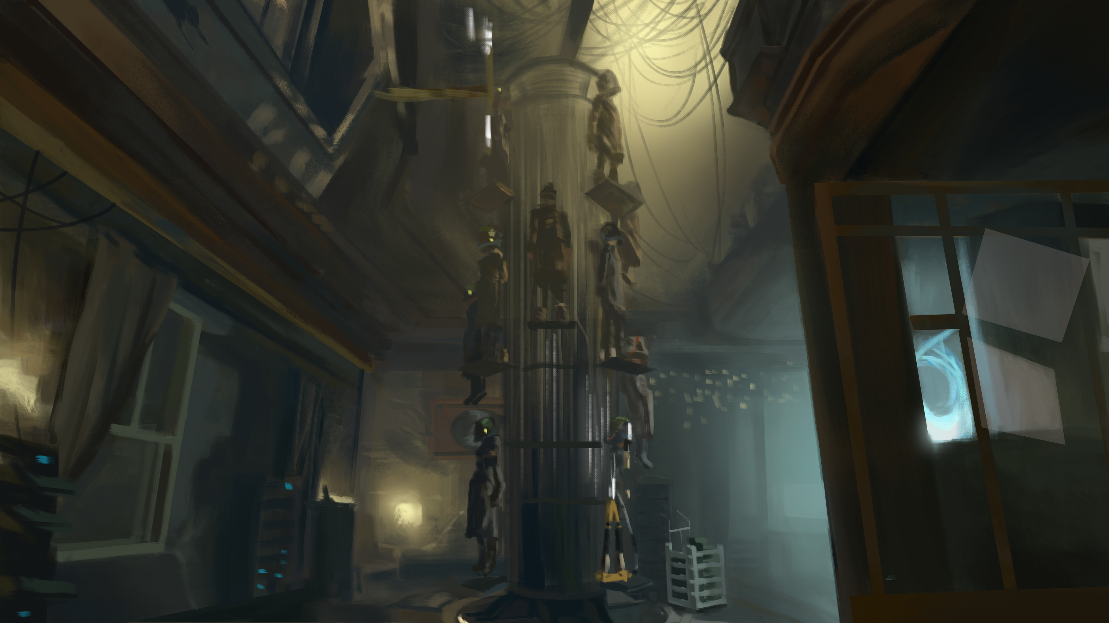 Painted scene from Deus Ex: Mankind Divided