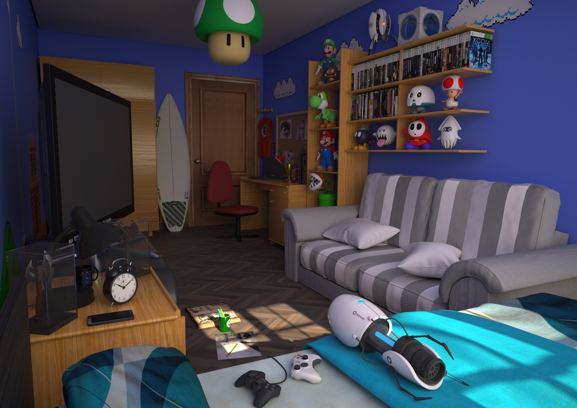 A Picture Of A Bedroom Cartoon : Cartoon Bedroom 3d Model 69 Obj Ma