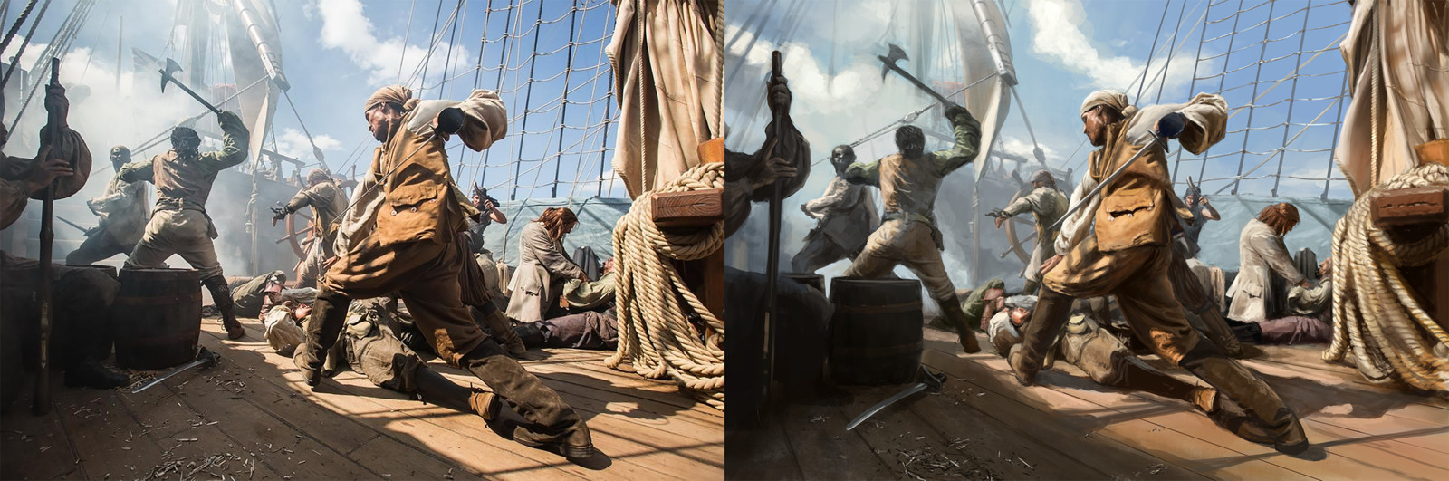 film/TV still study (from that tv show black sails - wanted a challenge with many figures etc. - was hard!)