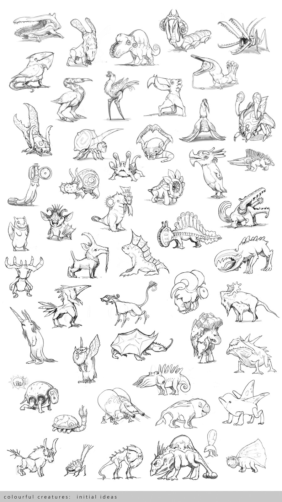 Critter sketches for an unannounced project