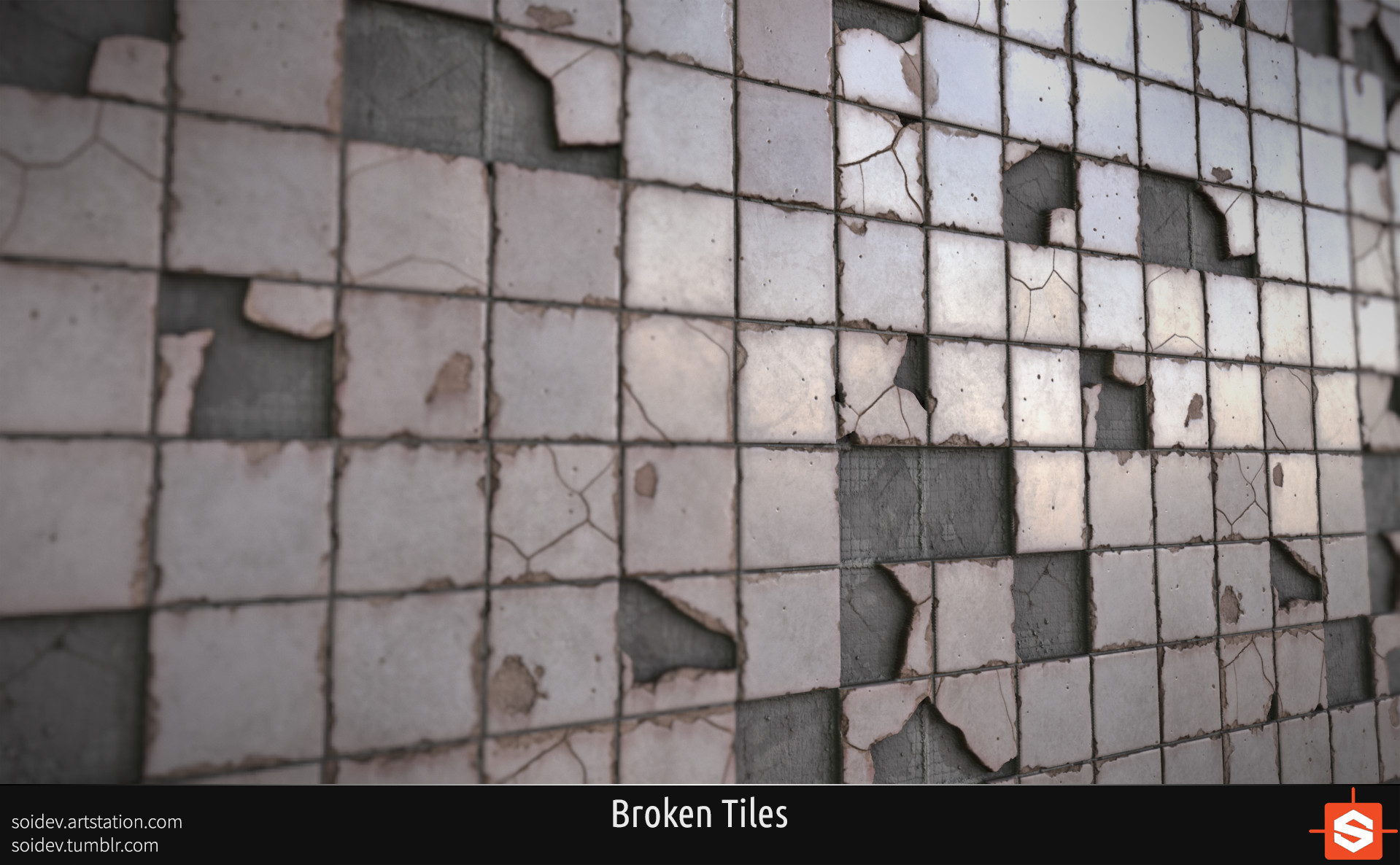 Artstation Substance Designer Broken Tiles Mikhail Bakhirev Embed Code