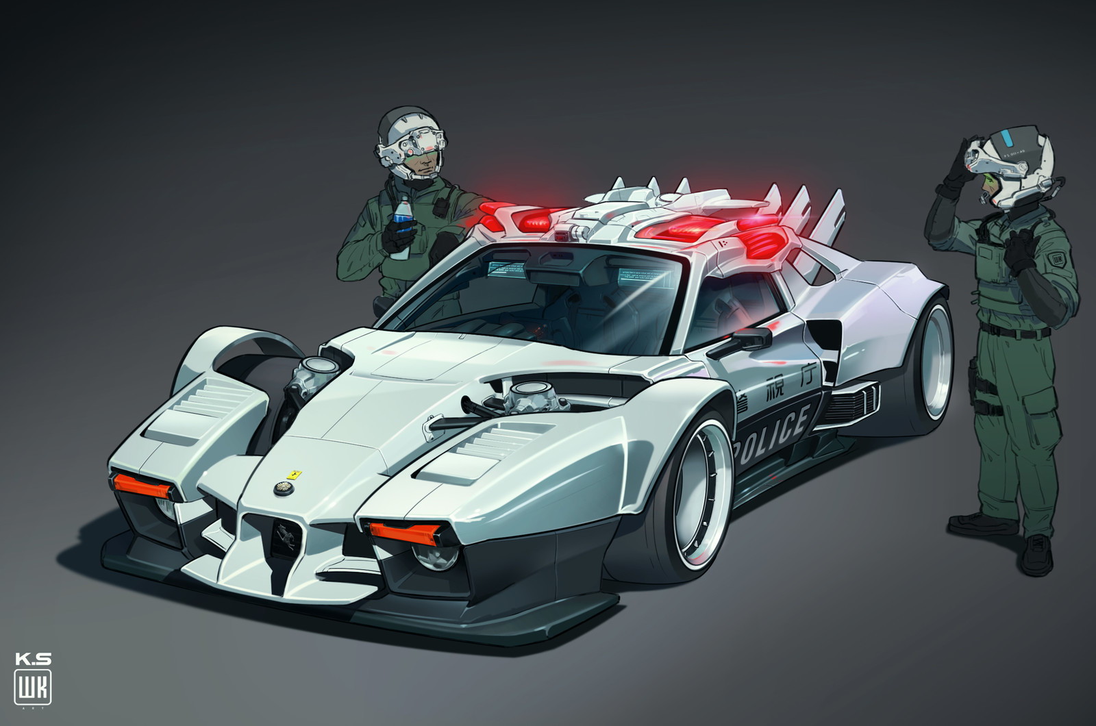 Neo Tokyo Sci-fi Police Car