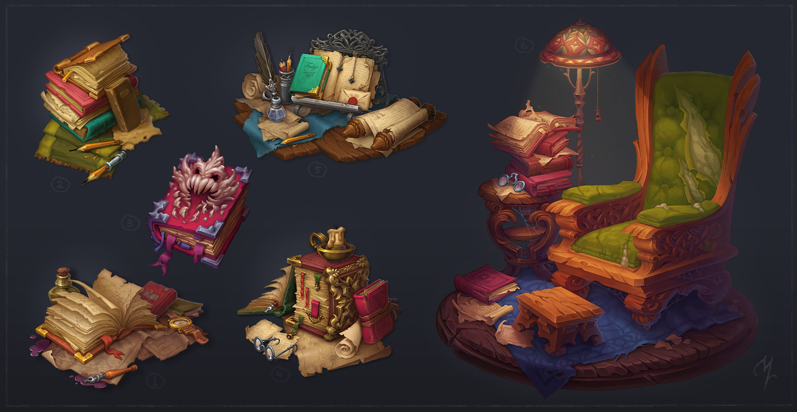 The numbers on items represent the order in which they were created