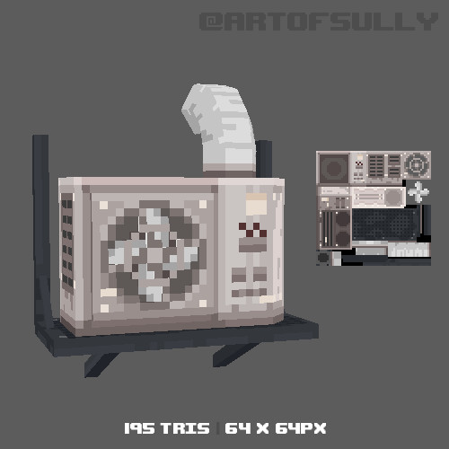 3D Pixel-Art Air Conditioner (Commission)