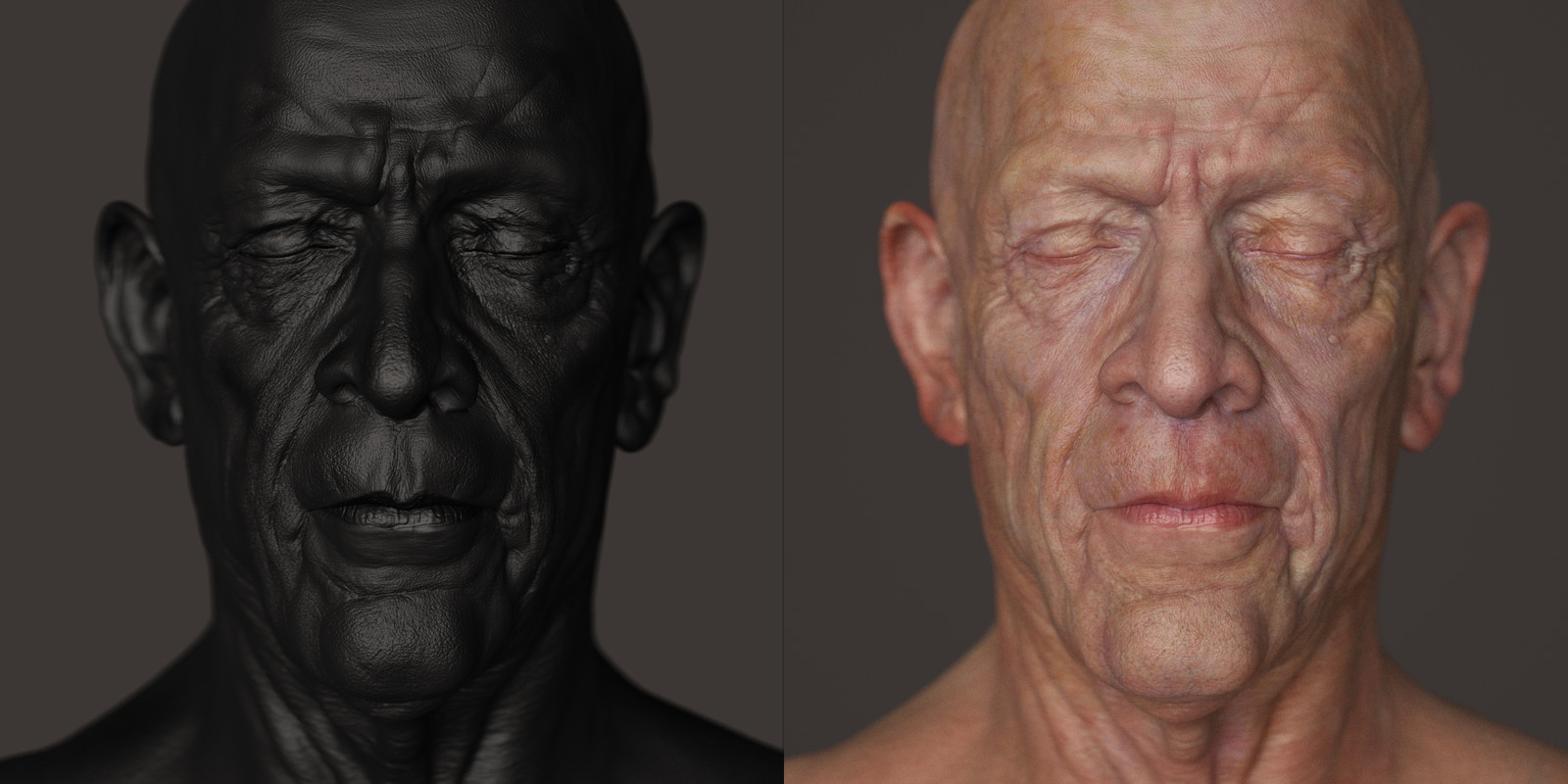 displacement map and skin shader tests