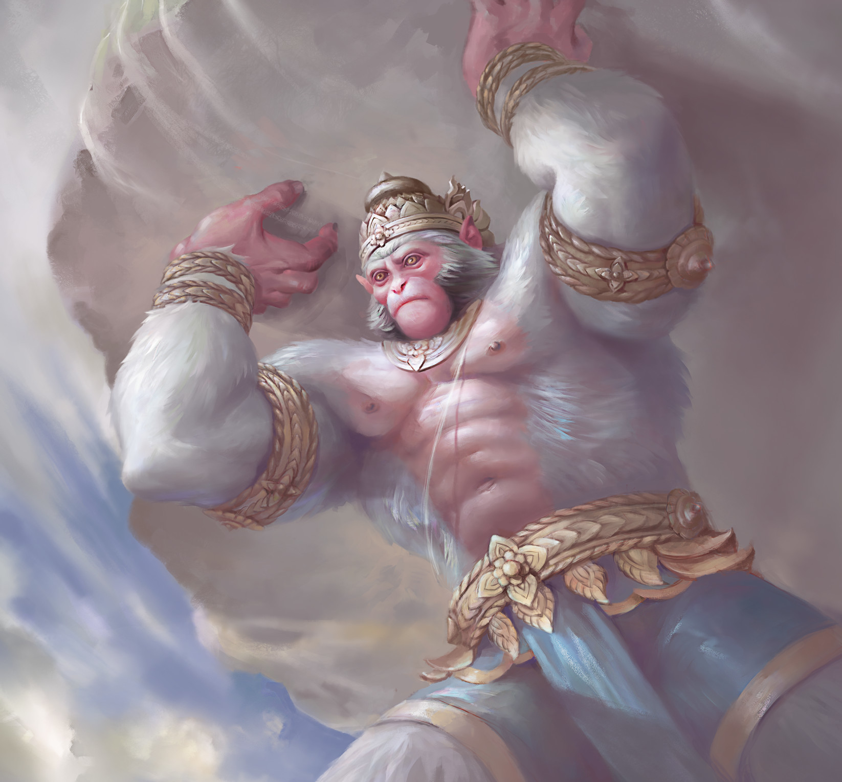 Hanumaan and Bharat art by Tan Man