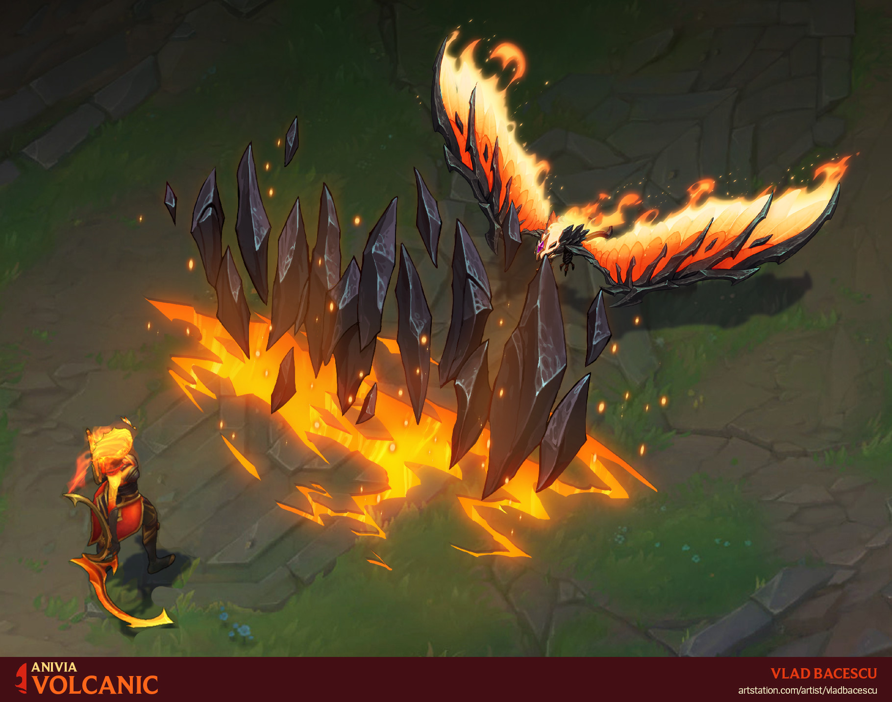 Artstation Volcanic Anivia Vlad Bacescu This skin was released due to olympic games and, alongside with amumu skin, was the first attempt to make set of skins in certain thematic niche. artstation volcanic anivia vlad bacescu